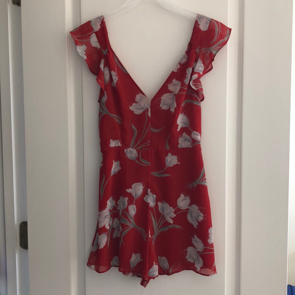 Urban outfitters Red floral romper